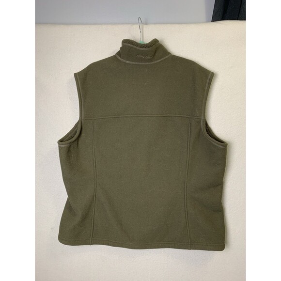 Eddie Bauer Vest Mens Size XL Brown Full Zip Ribbed Outdoor Fleece Pockets - Picture 2 of 10